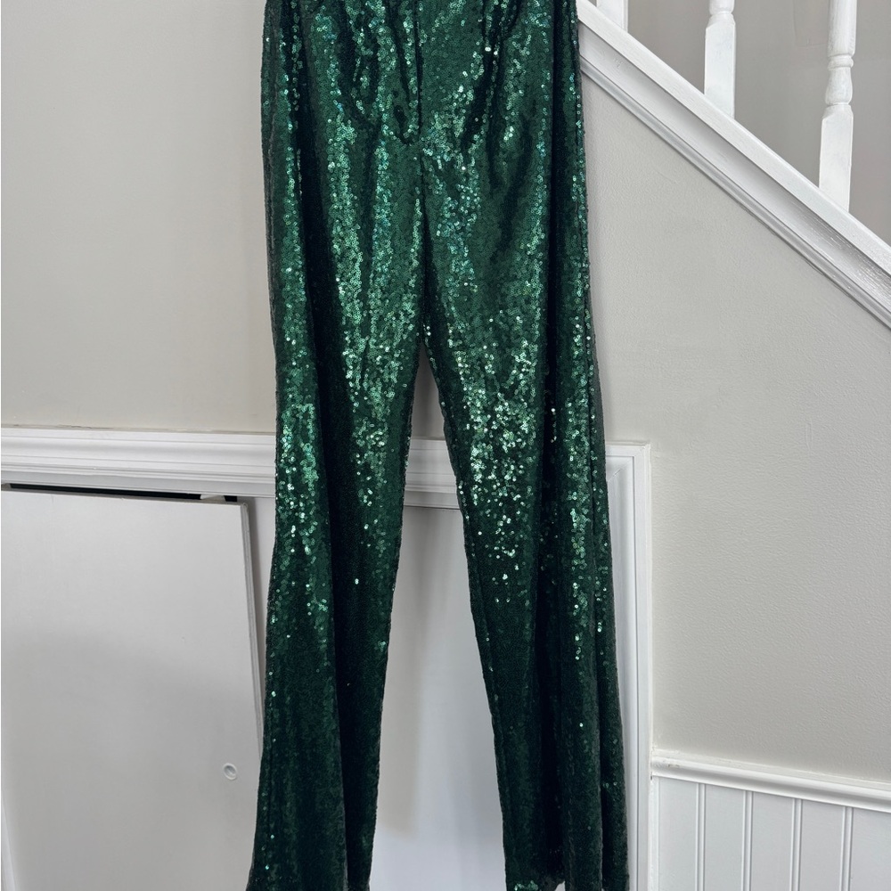 Fashion Nova Green Sequin Pants
